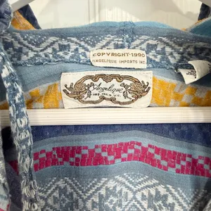 Vintage Beach V Neck Cotton Embroidered Boho Hippie Free Size Hooded Pullover thumbnail 2