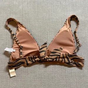 Aerie Tiger Print Bikini Top‎ Medium Brown Animal Print Swim Triangle New thumbnail 2