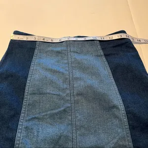 Free People Womens Size 8 Blue Two Toned Modern Femme Color Block Mini‎ Skirt thumbnail 9