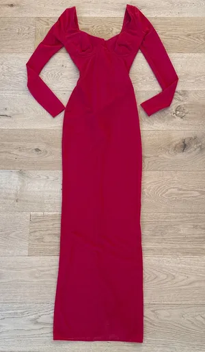 House of CB Corset Gown Long Sleeves Everly Size XS (Cup D-E) Red thumbnail 1
