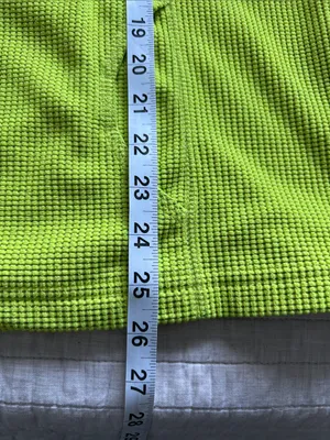 Tek gear Y2K Vtg bright chartreuse grid fleece quarter zip pullover XL thumbnail 7
