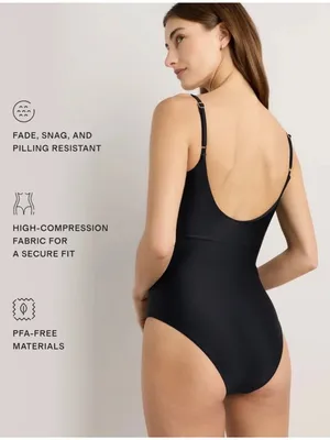 NWT Italian Cut Out One-Piece Swimsuit in Black - Size: Small thumbnail 8