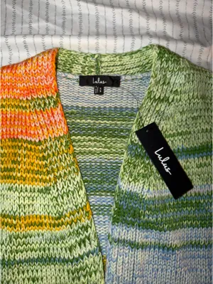Lulus multi strip cardigan thumbnail 3