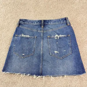 Abercrombie & Fitch Zoe Denim Mini Skirt Womens 28 6 Side Stripe‎ Raw Hem Y2K thumbnail 4