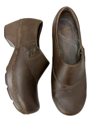 Dansko Stacie Clogs Leather Slip On Professional Academia Sz 38 or US 7.5-8 thumbnail 1