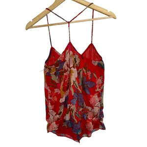 Abercrombie & Fitch Red Floral Beaded Sleeveless Cami Tank Top Womens Size XS thumbnail 2
