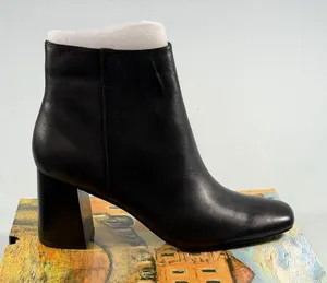 Bella Vita Size-12M Womens Wilma Square Toe Ankle Boot‎ - Black Leather thumbnail 1
