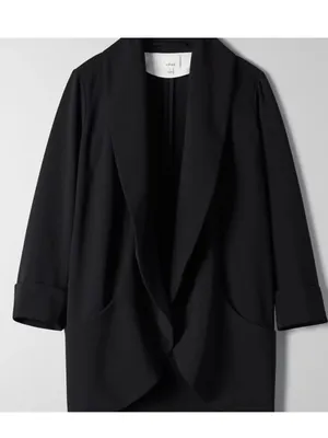 Aritzia Wilfred Chevalier Jacket Blazer Crepe 3/4 Sleeve Black Size 10 thumbnail 9