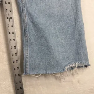 Abercrombie‎ & Fitch The Vintage Flare High Rise Light Wash Raw Hem Jeans 33 16R thumbnail 6