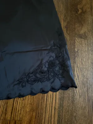 H&M Black Satin Embroidered Pants NWT thumbnail 3