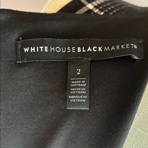 White House Black Market sleeveless black and white plaid asymmetrical hem top thumbnail 10