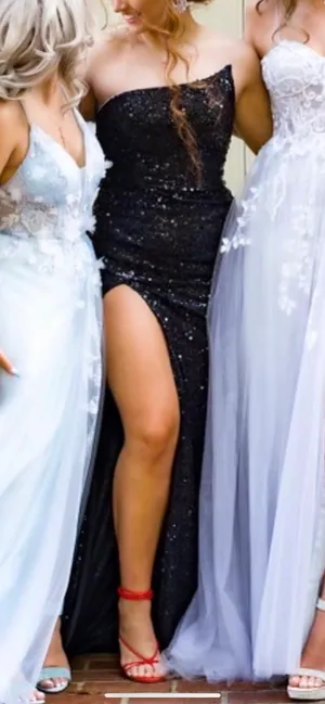 Strapless Black Prom Dress Size 6 thumbnail 1