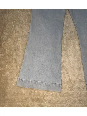 Express 70s Flare Mid Rise light wash stretch denim jeans 12S coastal cowgirl thumbnail 8
