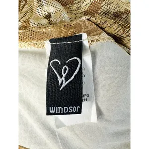 Windsor Womens Crop Tank Size L Snakeskin Metallic Gold Chrome Y2K Going Out NWT thumbnail 5