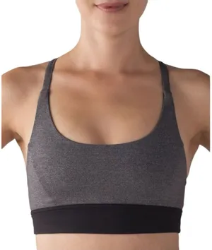 LULULEMON Train Times Bra Heathered Black size 4 thumbnail 1