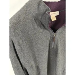 Mens Tommy Bahama Reversible Quarter Zip Sweater Gray Purple 3XL thumbnail 2