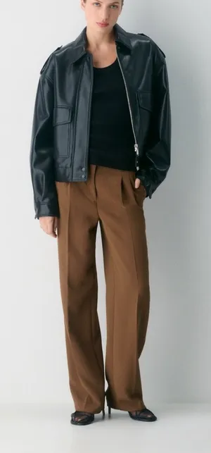 Aritzia Women’s Low Rise Wide-Leg Trousers — Brown Size 00 thumbnail 1