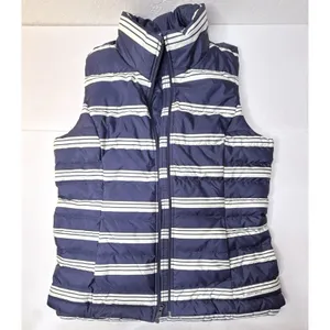 Lands End Women Sz M Blue Striped 600 Goose Down Puffer Vest Sailor Nautical New thumbnail 14