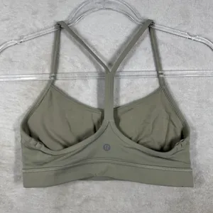 Lululemon Flow Y Bra Nulu Sage Grey Light Support Yoga Sports Bra Size 6 LW2CT1S thumbnail 3