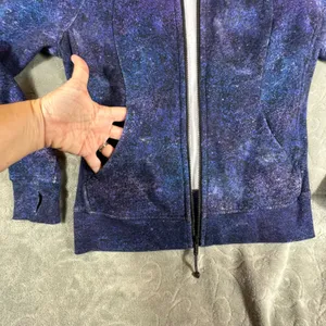 Lululemon Scuba Hoodie Full Zip Galaxy Cosmic Blue Purple Fleece Sz 8 Kangaroo thumbnail 4
