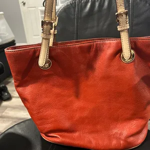 Michael Kors Burnt Orange Leather Tote with Tan Straps thumbnail 2