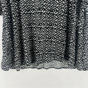 SAGE The Label Black White Abstract Tribal Print Lace-Up V-Neck Tunic‎ Top thumbnail 9