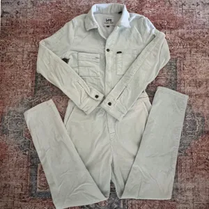 Free People Lee Union-Alls Womens Mint Green Corduroy Jumpsuit Boiler Suit XS thumbnail 4