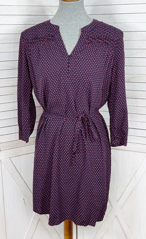 41 Hawthorn Polka Dot Belted V Neck Cloey Shirt Dress Blue‎ Red Small thumbnail 1
