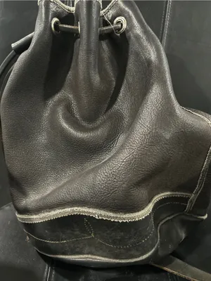 Vintage Rugby Black Leather Drawstring Bucket Bag North America thumbnail 10