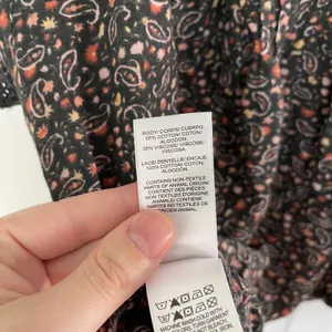 Lucky Brand Printed Button Front Peasant Top in Raven Multi thumbnail 7