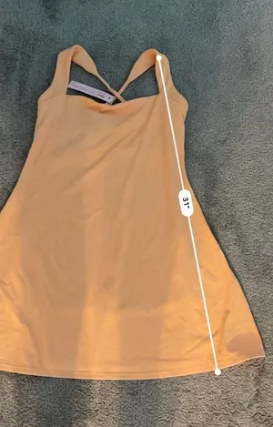 Qinsen Women's Salmon Strappy‎ Mini Dress Size M Casual Short thumbnail 1