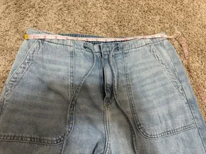Arizona Jean Co Cargo Wide Leg Jeans Size 2 Light Wash Y2K thumbnail 2