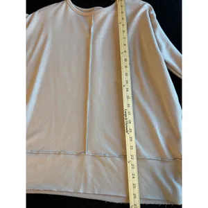Spanx AirEssentials Oversized Long Sleeve Sweatshirt Crew Neck Tan Small thumbnail 6