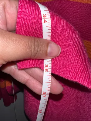 Striped Orange and Fuchsia Knit on‎ Dress flared sleeves small thumbnail 9