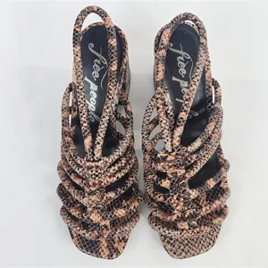Free People‎ Colette Cinched Heel Python Snakeskin Size 36.5 Sandal thumbnail 8