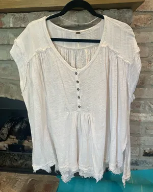 Free People Shite Button Up Tunic Top thumbnail 1