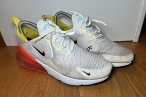 Nike Air Max 270 Shoes Womens Size 10 White Yellow Orange Running FZ3624-100 thumbnail 1