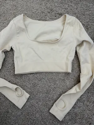 Amazon Square Neck Long Sleeve Women’s Ribbed thumbnail 1