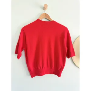 Madewell | NWT 100% Cashmere Relaxed Sweater Tee Ruby Red | Sz XXS thumbnail 9