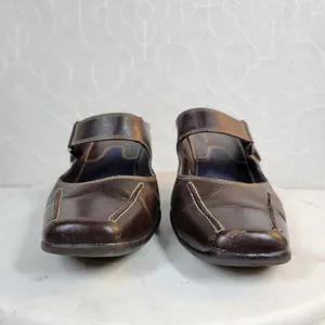 Aerosoles Two Beauty Womens 9.5 Brown Leather Mary Jane Square Toe Open Back thumbnail 8