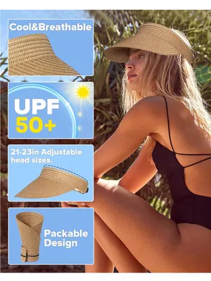 Straw Visor Sun Hat thumbnail 2