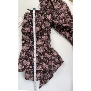 Francescas Brown Pink Floral Tie Back Balloon Sleeve Top Size‎ Small NWT $46 thumbnail 9