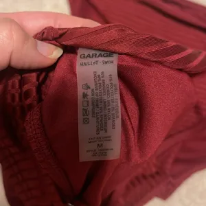 Burgundy two piece swimsuit thumbnail 5