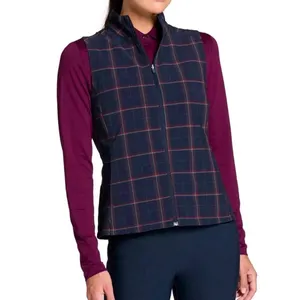 Walter Hagen Clubhouse Reversible Vest Dark Navy Plaid Golf Active Women Medium thumbnail 7
