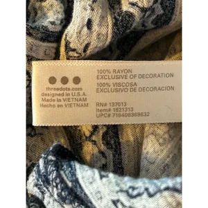 Three dots blue pattern boho wide leg pants XXL Beachy flowy travel stretchy thumbnail 5