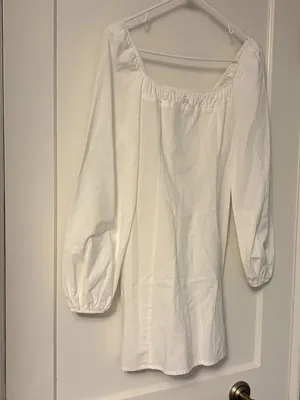 Free People Forget Me Not white puff sleeve mini dress size XS boho clean girl thumbnail 5