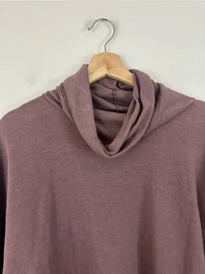 Aerie Oversized Cozy Mauve Cowl Neck Sweatshirt Lightweight Size Small thumbnail 3