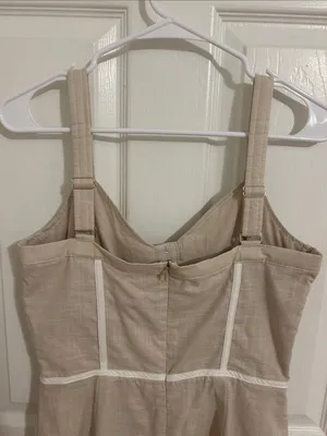 Sabo Skirt Oana Layered Button Front Dress NWT Size Medium, USA 6 Cotton Neutral thumbnail 8