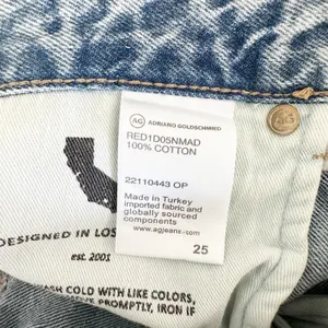 AG Adriano Goldschmied Patchwork‎ Straight Leg Jeans Light Wash Womens Size 25 thumbnail 7