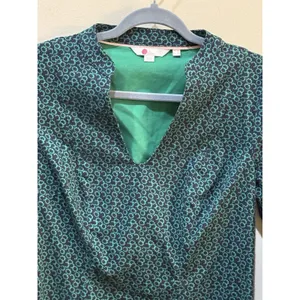 Boden‎ French Navy Sweet Petal Elizabeth Pocket V-Neck Dress Green Size 4 thumbnail 9